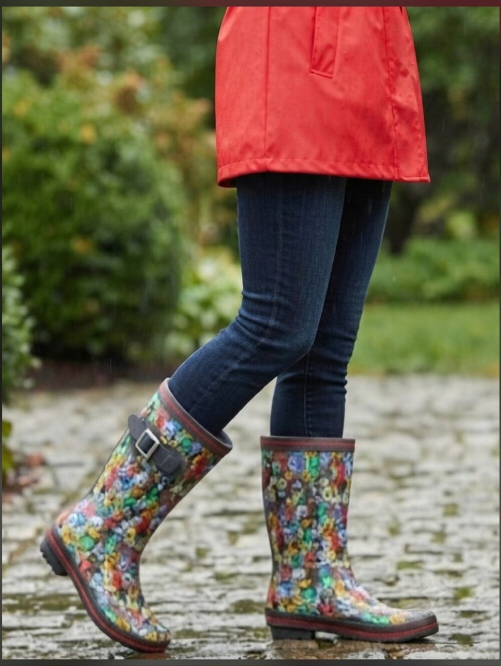 Skechers Bob's Rain Check April Showers Dog Print Waterproof Rain Boots Size 6